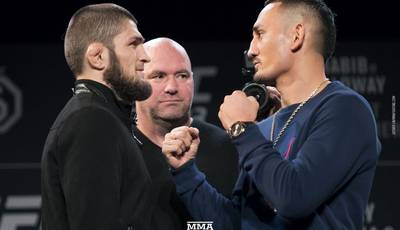 Holloway and Nurmagomedov at the first face off (video)