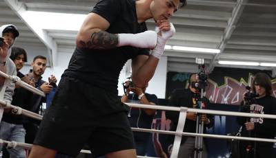 García realizó entrenamiento abierto antes de la pelea con Tagoe