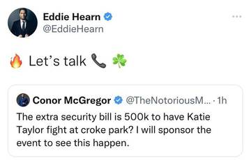 McGregor offered to sponsor Taylor-Serrano at Croke Park
