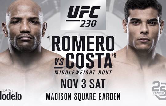 Ромеро и Коста встретятся 3 ноября на UFC 230