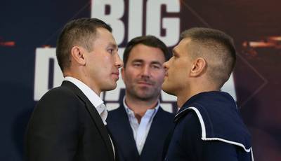 Golovkin and Derevyanchenko meet at the final press conference