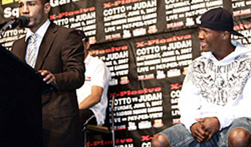 Заб Джуда и Мигель Анхель Котто на пресс-конференции перед боем