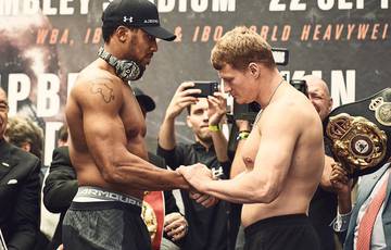 Joshua outweighs Povetkin by 25 pounds