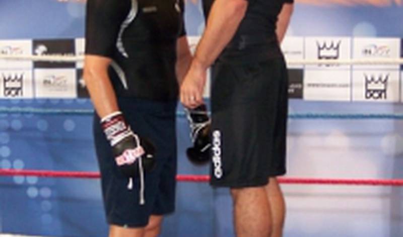 Жан-Франсуа Бержерон со своим тренером на открытой тренировке в Ольденбурге