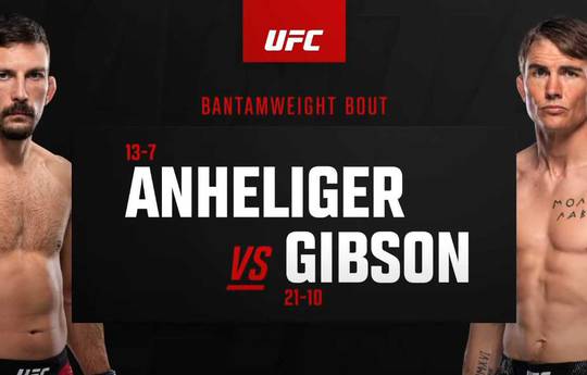 Quelle est l'heure de l'UFC Fight Night 246 ce soir ? Anheliger vs Gibson - Heures de début, horaires, carte de combat