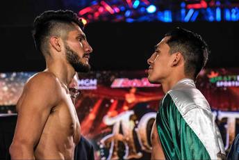 What time is the George Acosta vs Rene Tellez Giron fight tonight? Start time, ring walks, running order