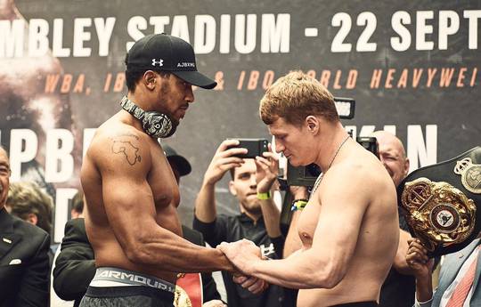 Joshua outweighs Povetkin by 25 pounds