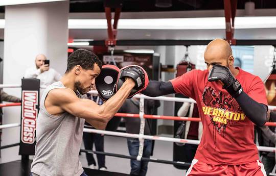 Sillah held media training in Moscow before the fight with Papin