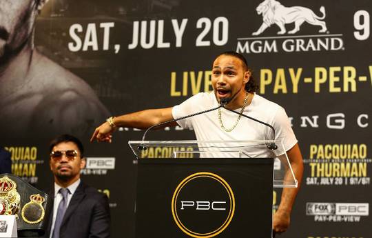 Pacquiao and Thurman meet at a press conference