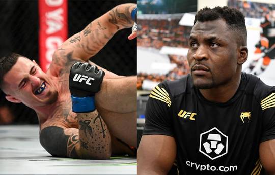Ngannou reacts to Blades vs Aspinall fight