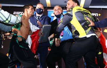 Zepeda and Vargas get into a scuffle at the weigh-in
