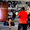 Fury and Okoli work on the bag (video)