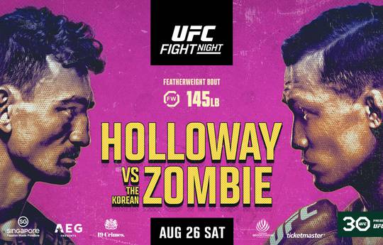 UFC Fight Night 225. Holloway vs. Zombie Coreano: Cartão de luta do torneio