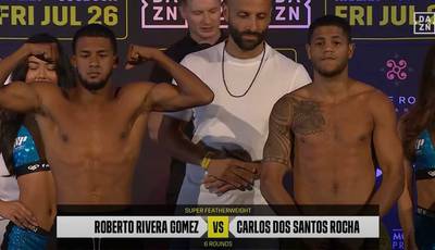 Wann findet heute Abend der Kampf Roberto Raul Rivera Gomez gegen Carlos Andre Dos Santos Rocha statt? Ringwalks, Zeitplan, Streaming-Links