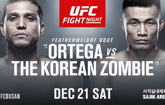 165 UFC Fight Night: Ortega vs Korean Zombie is canceled