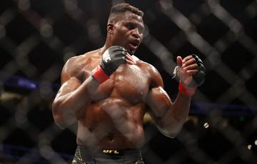 Ngannou working on boxing technique