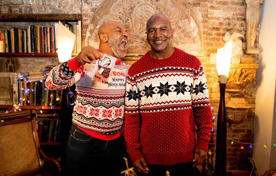 Tyson and Holyfield advertise cannabis gingerbread in the shape of a bitten ear