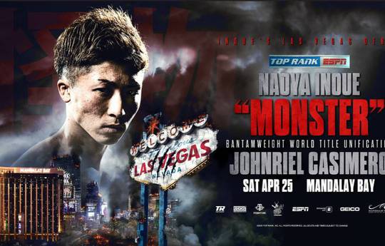 Naoya Inoue's bout in Las Vegas is officially confirmed