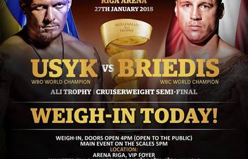 Usyk vs Briedis. Video of weigh-in