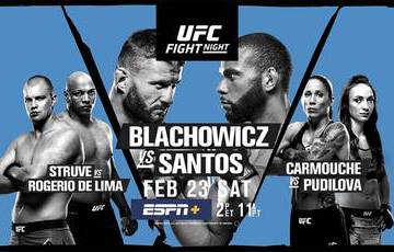 UFC on ESPN + 3: Blachowicz vs Santos. Where to watch live