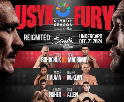 Usyk vs. Fury: cartel de la noche de boxeo