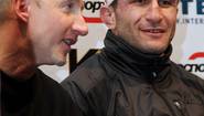 Автандил Хурцидзе и его тренер Александр Лихтер на пресс-конференции после боя