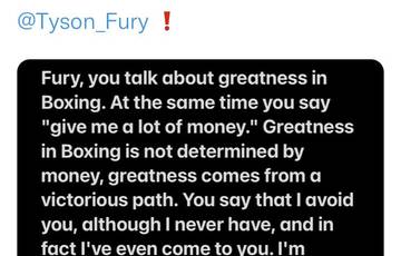 Usyk a Fury: "Estoy dispuesto a pelear gratis contigo"