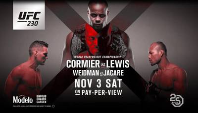 UFC 230: Кормье – Льюис. Прямая трансляция, где смотреть онлайн
