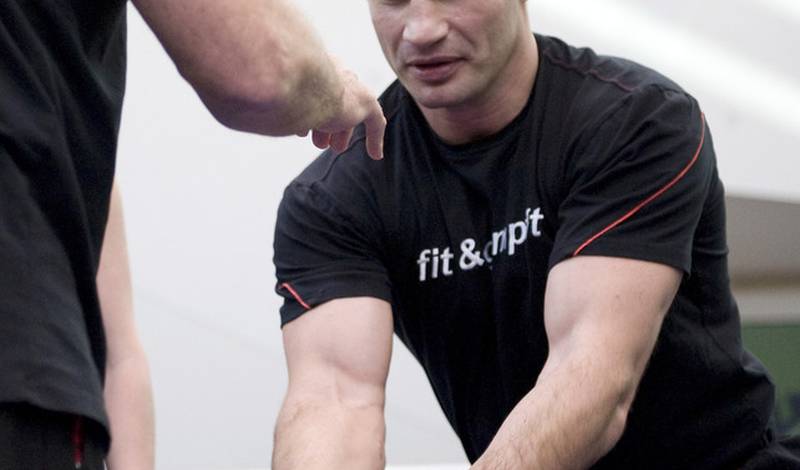 Виталий Кличко во время открытой тренировки