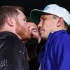 Alvarez and Golovkin face to face 13