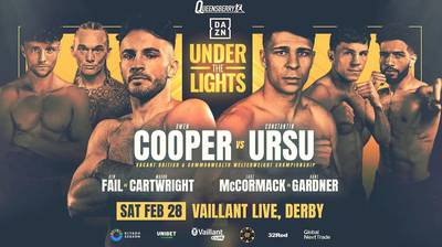 Owen Cooper gegen Constantin Ursu Undercard - Liste der vollständigen Kampfkarte, Zeitplan, Reihenfolge