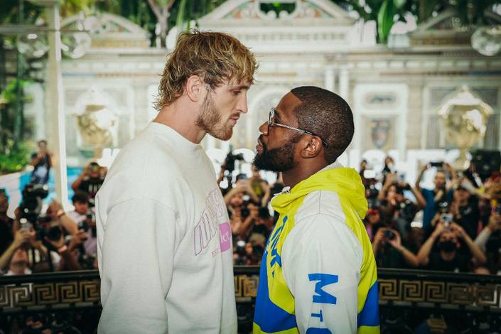 Mayweather and Paul at the final press conference