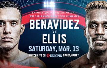 David Benavidez vs Ronald Ellis. Where to watch live