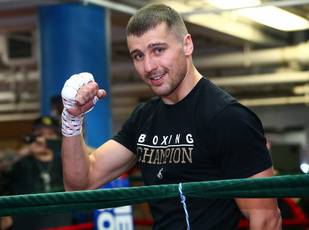 Gvozdyk at the media training before the fight with Amar (photos)