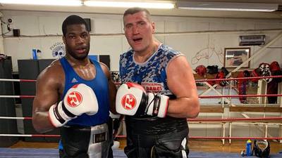 Mariusz Wach spar with Daniel Dubois