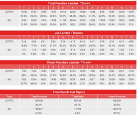 Котто – Али. Статистика CompuBox