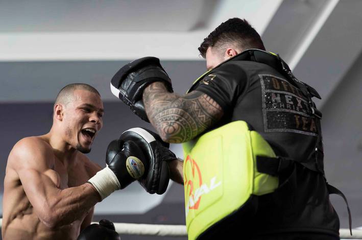 Eubank and Groves in a media training session (photo)