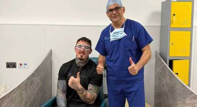 Aspinall underwent surgery on both eyes