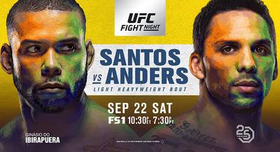 UFC Fight Night 137: Santos vs Anders. Where to watch live