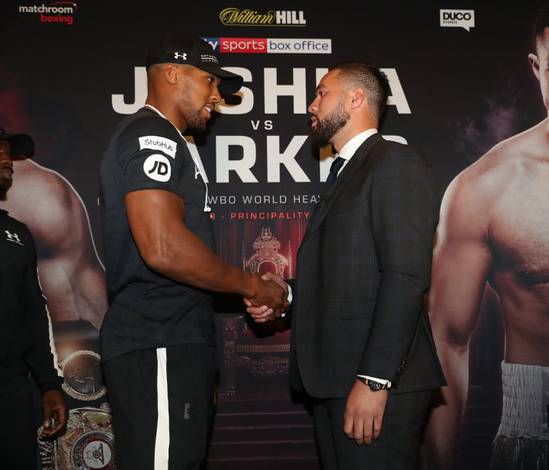 Joshua and Parker at the first presser (photo)