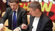 Вадим Бухкалов и Юрий Нужненко на пресс-конференции в Донецке