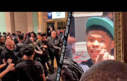 Brawl at the press conference after the fight Stevenson-Valdez (video)