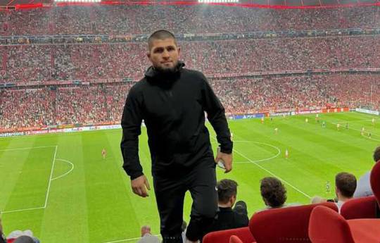 Khabib was aanwezig bij de wedstrijd van Bayern tegen Real Madrid
