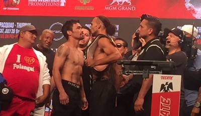 Pacquiao and Thurman make weight