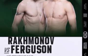 Ferguson deed een komische aankondiging van een gevecht met Kazakh-ster Rakhmonov