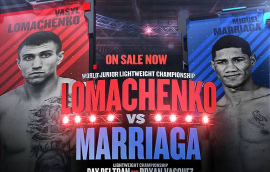 Tix for Lomachenko vs Marriaga on sale Thursday