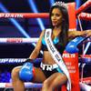 Charming ring-girls of Gvozdyk vs Ngumbu fight