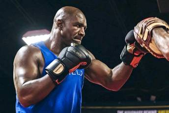 Holyfield, 58, showed off his form ahead of Saturday's bout