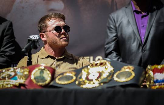 Plant gets a cut during his press conference scuffle with Alvarez