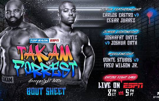 Takam vs Forrest. Where to watch live